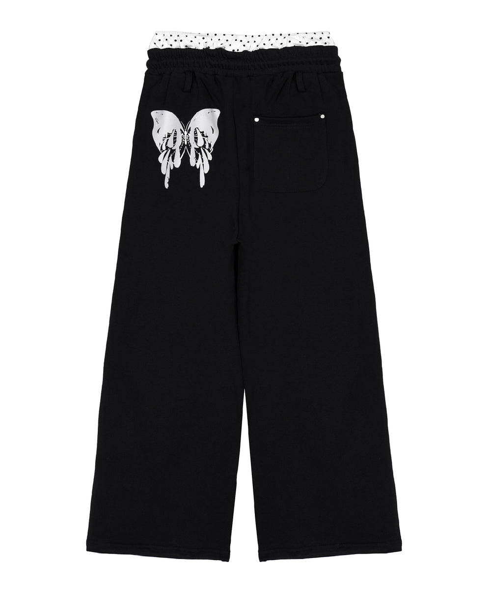 NICK&NICOLE × YOUNGER SONG] Dot Melting Butterfly Sweat Pants – YZ