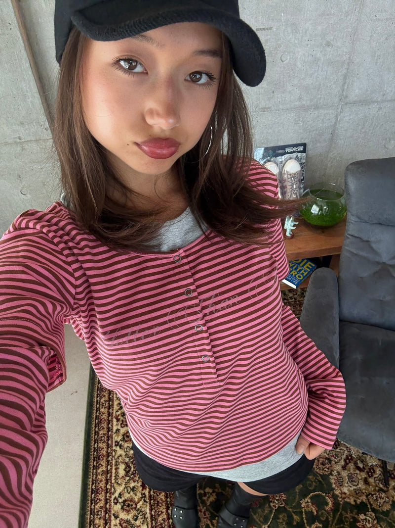 Layered border long tee