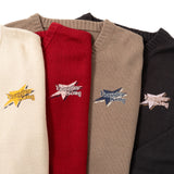 Star Logo v Neck Damage Knit