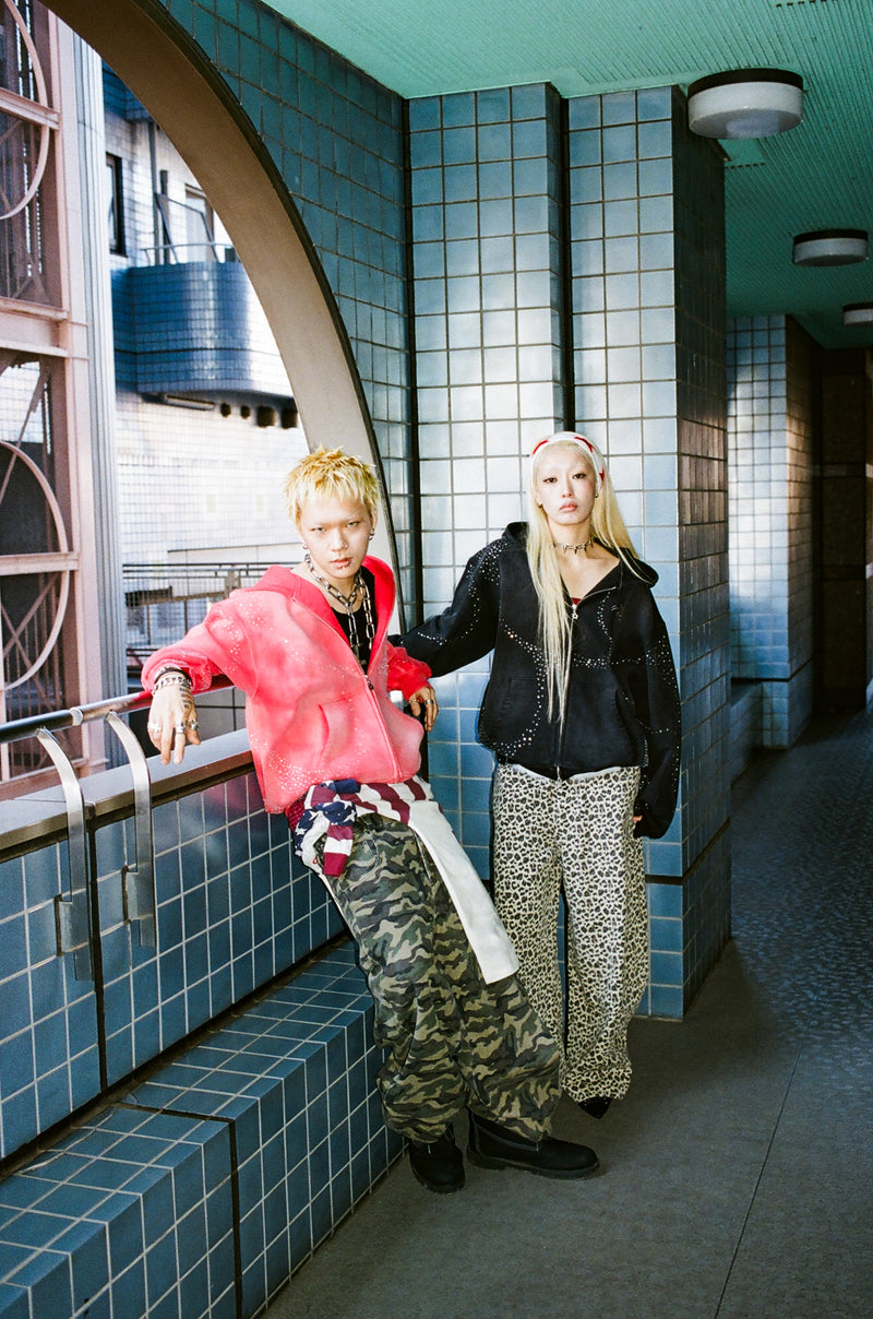 Bullet Logo Rhinestone Zip Hoodie – YZ