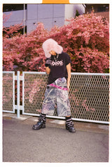 Sakura Embroidered Slub Buggy Jorts