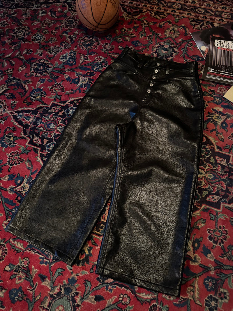 Ballsy Painter Faux Leather Baggy Pants
