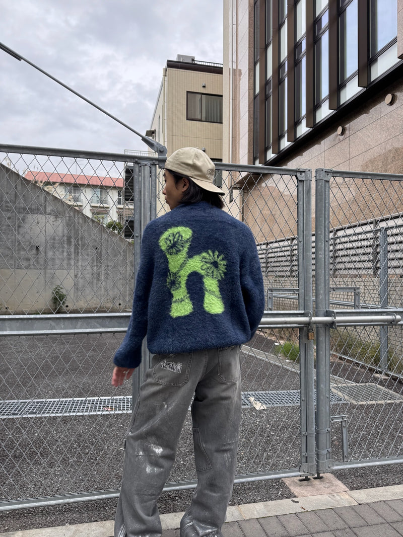 H flower logo knit