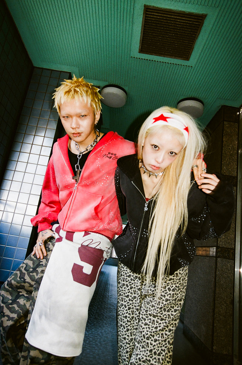 Bullet Logo Rhinestone Zip Hoodie – YZ