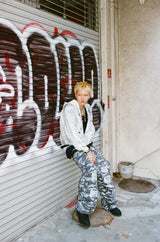 Bone Distressed Zip Hoodie 