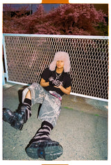 Sakura Embroidered Slub Buggy Jorts