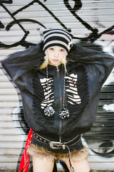 Bone Distressed Zip Hoodie 