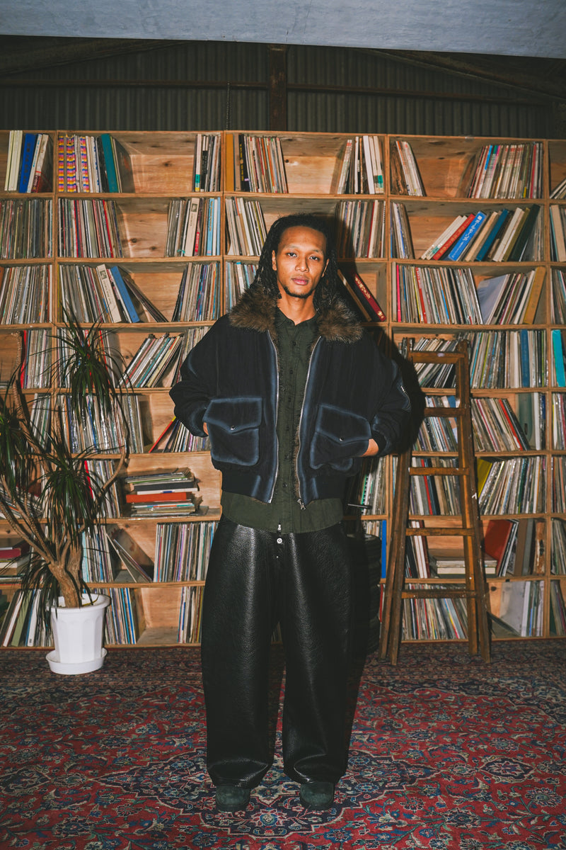 Ballsy Painter Faux Leather Baggy Pants