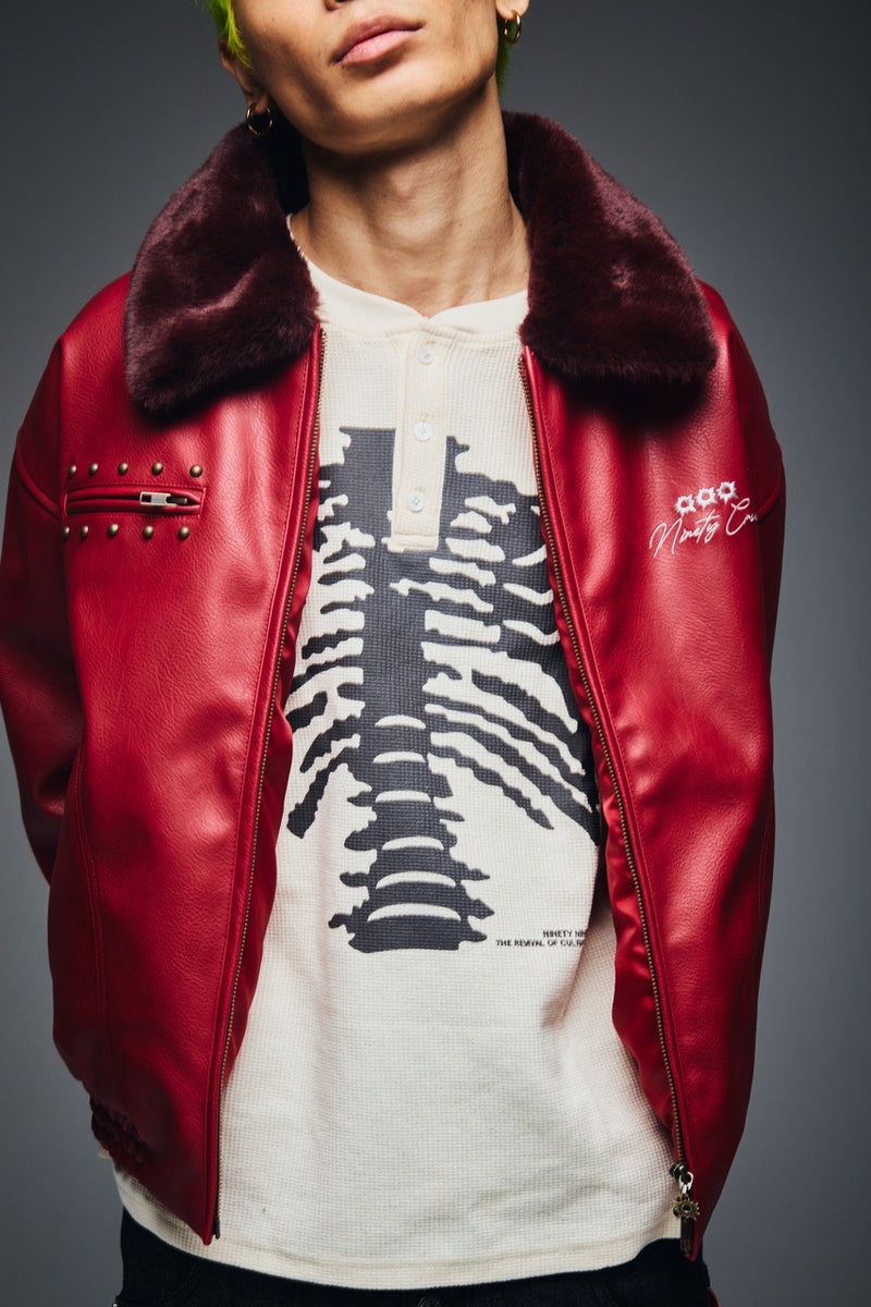 THINK FUR◆Fur Stand Collar Blouson MOUSSY（マウジー） ブルゾン アウター 「25年AW新作」F/FUR STAND