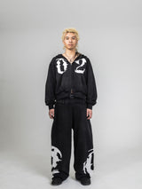 編號拉鍊連帽衫 