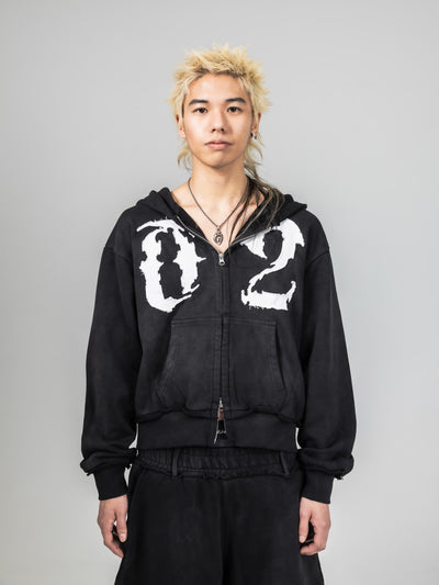 編號拉鍊連帽衫 