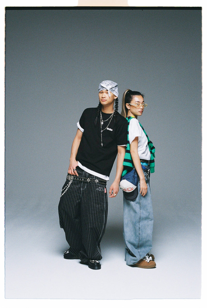 9090 bullet logo buggy denim リジットデニム Bullet Logo Denim Buggy Pants – YZ