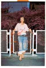 Sakura Embroidered Slub Buggy Jorts