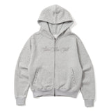 rhinestone scattered zip hoodie