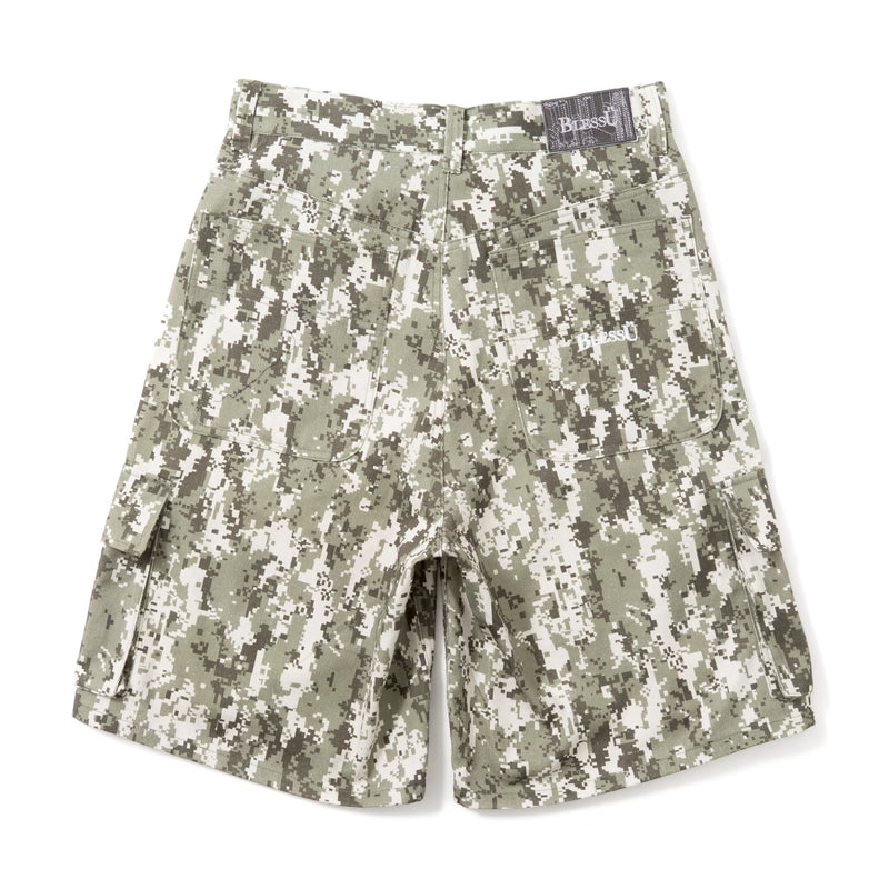 BU DIGITAL CAMOUFLAGE PATTERN CARGO SHORTS 