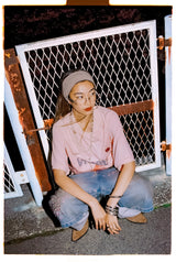 Sakura Embroidered Slub Buggy Jorts