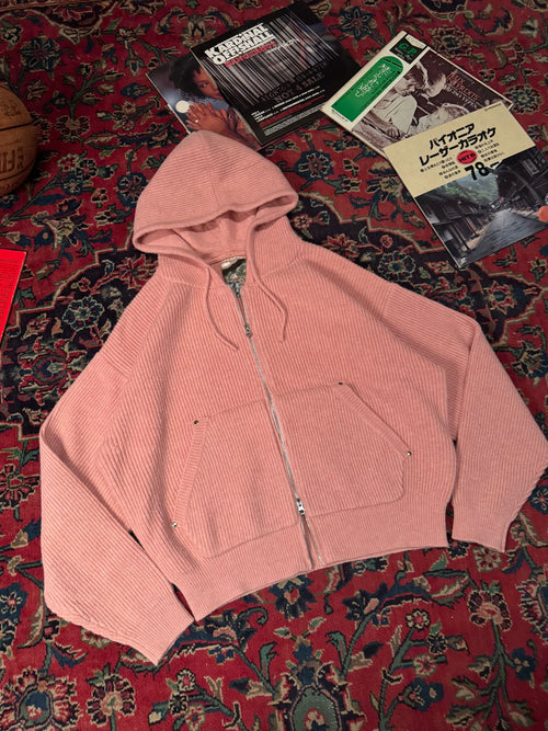 ballsy knit double zip hoodie