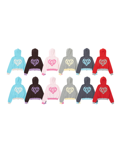 BICOLOR HEART LOGO HOODIE 