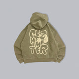 Damaged doodle pigment zip hoodie