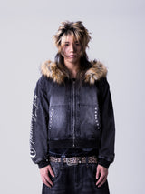 Destroy Fur Denim Zip Hoodie