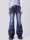 Double Cross Flare Denim Pants