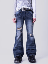 Double Cross Flare Denim Pants