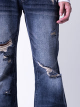 Double Cross Flare Denim Pants