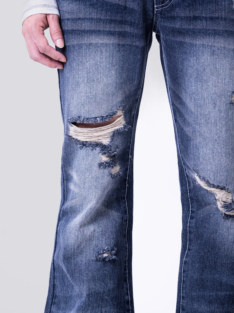 Double Cross Flare Denim Pants