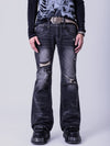 Double Cross Flare Denim Pants