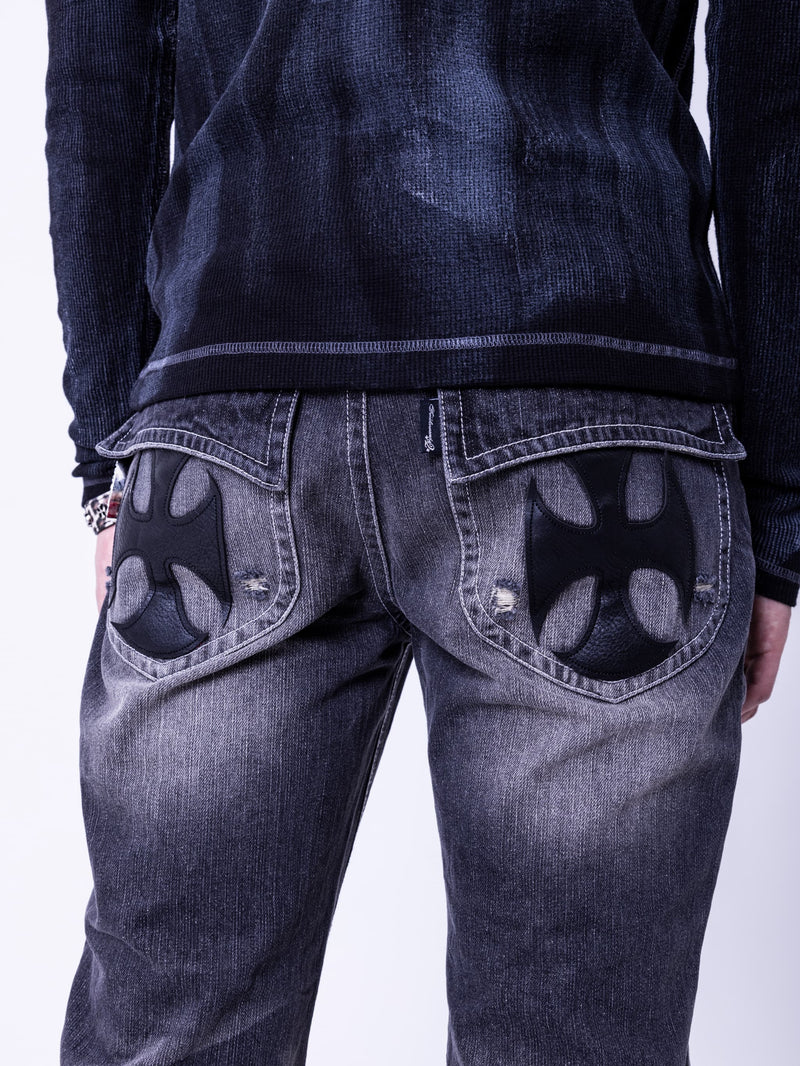 Double Cross Flare Denim Pants