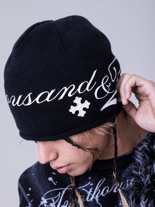 Leather Cross Beanie