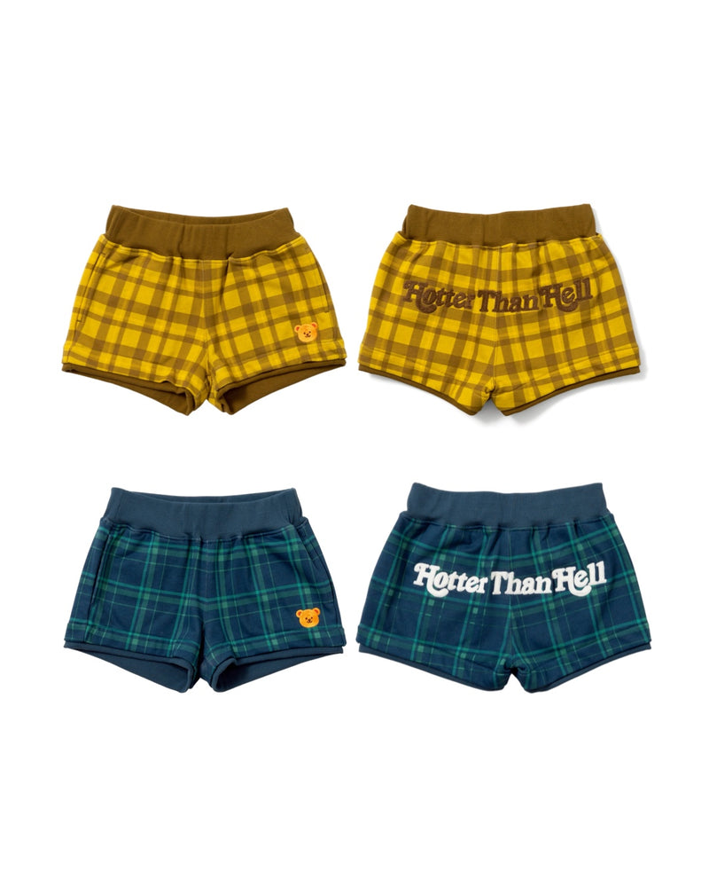 wiggle wiggle × HTH check pattern mini shorts