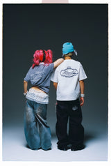 King Logo Slub Denim Buggy Pants