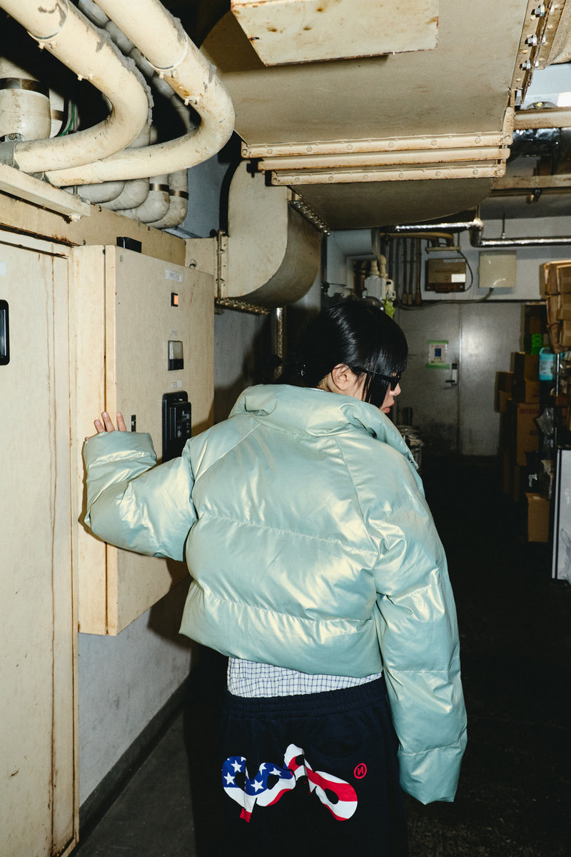 90 로고가 풍부한 복도 재킷