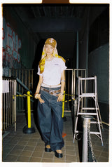 9090 OG Logo Painted Denim Pants 