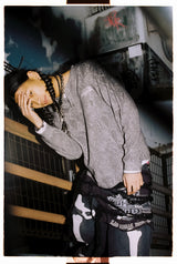 Cursive Logo Henley Neck Thermal L/S Tee