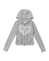 蕾絲心形標誌連帽衫 