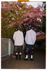 Sakura Embroidered Slub Buggy Jorts