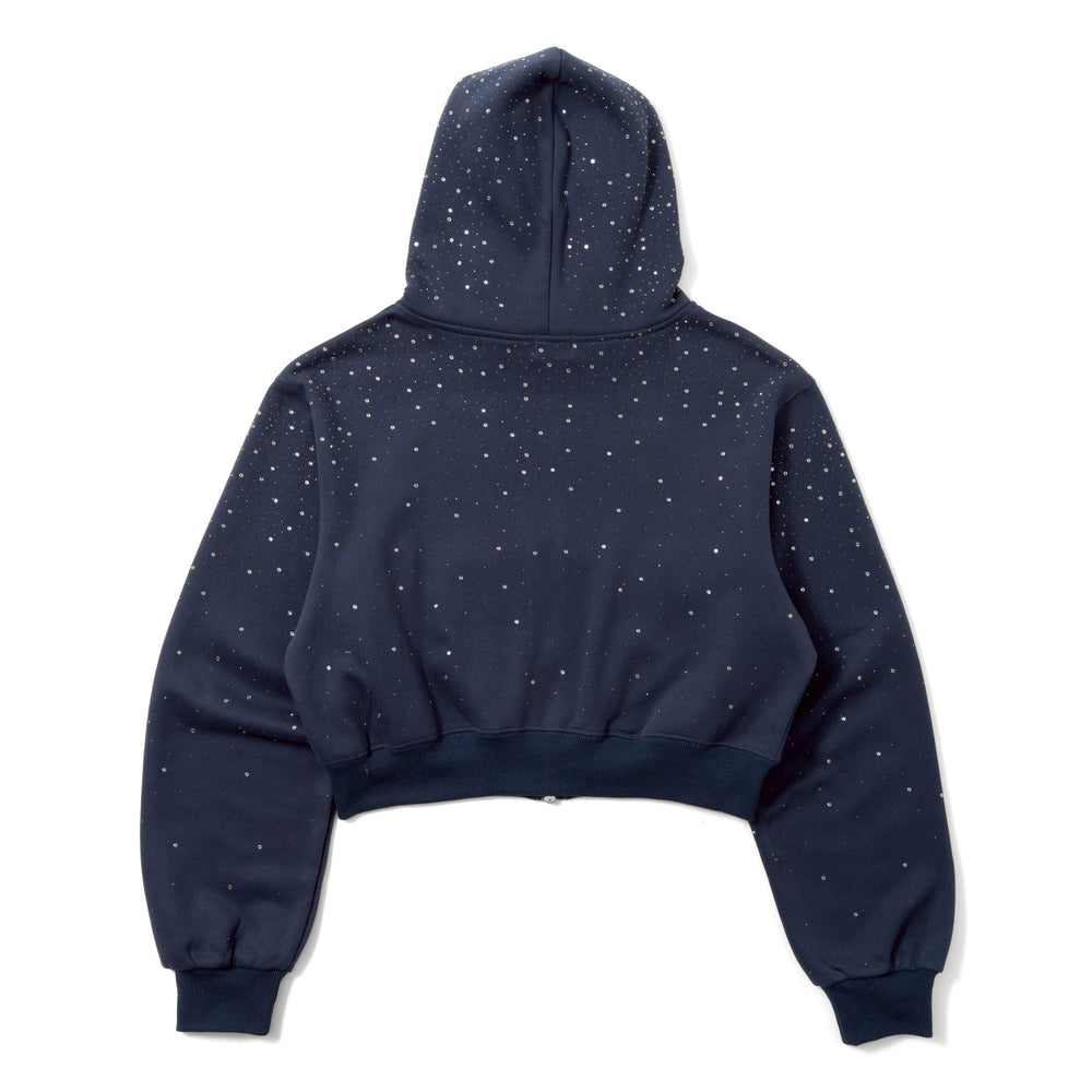 H heart logo rhinestone zip hoodie – YZ