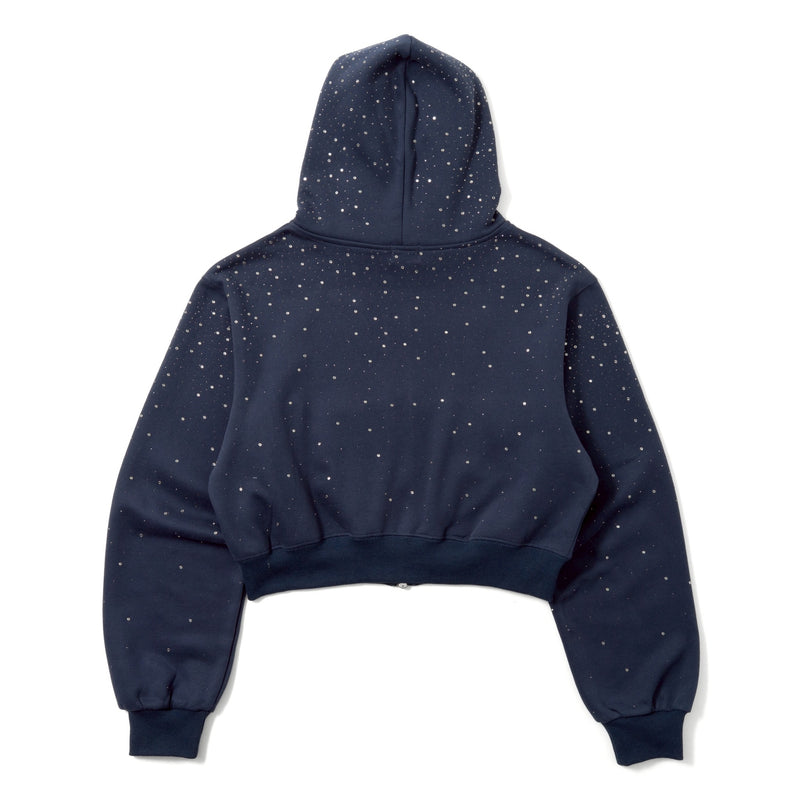 H heart logo rhinestone zip hoodie – YZ