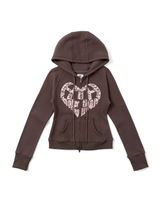 蕾絲心形標誌連帽衫 