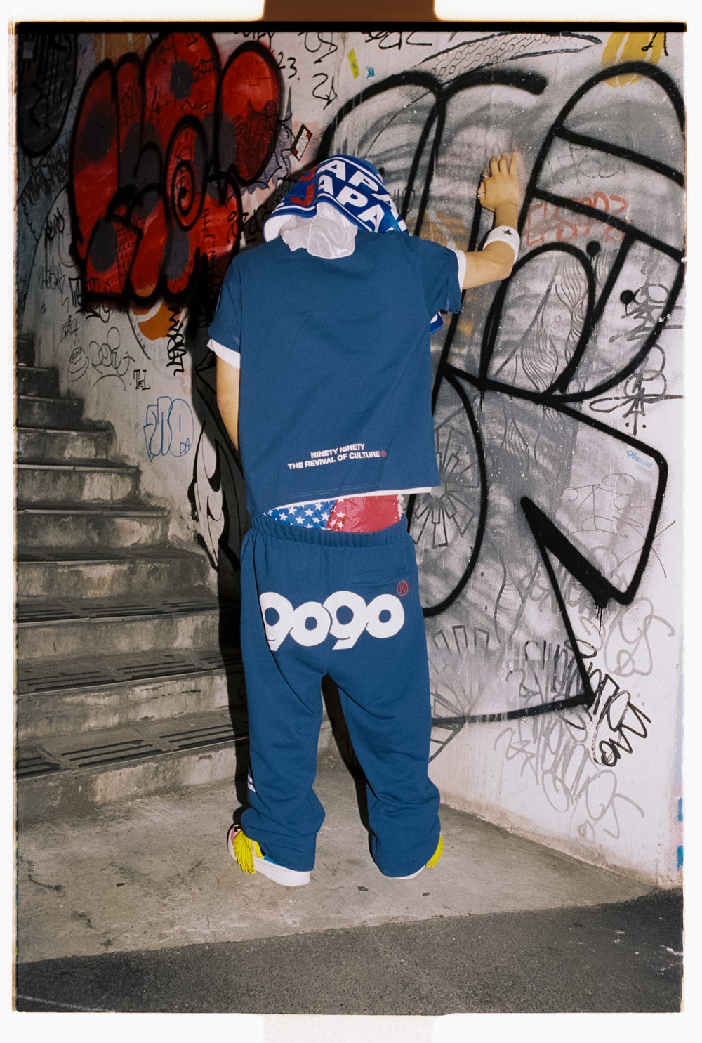 90 Logo Pants(Blue×White) – YZ