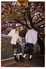 Sakura Embroidered Slub Buggy Jorts