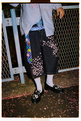 Sakura Embroidered Slub Buggy Jorts