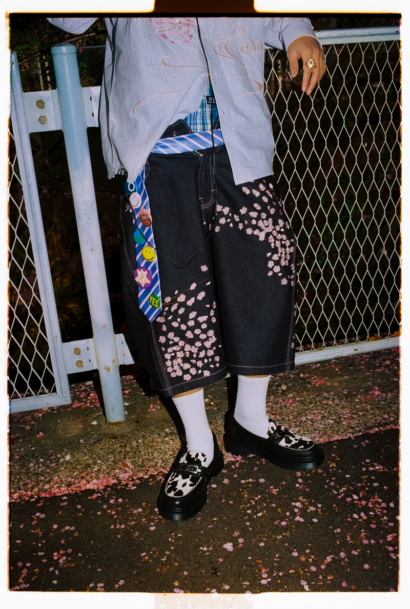 Sakura Embroidered Slub Buggy Jorts – YZ