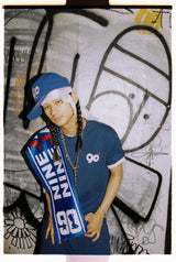 90 Logo Tee（Blue×White）