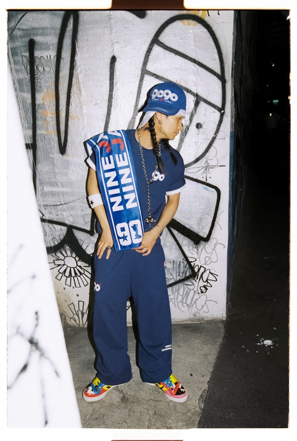90 Logo Pants(Blue×White) – YZ