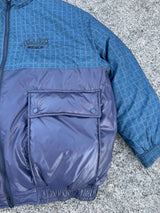 チェックのダウンジャケット 