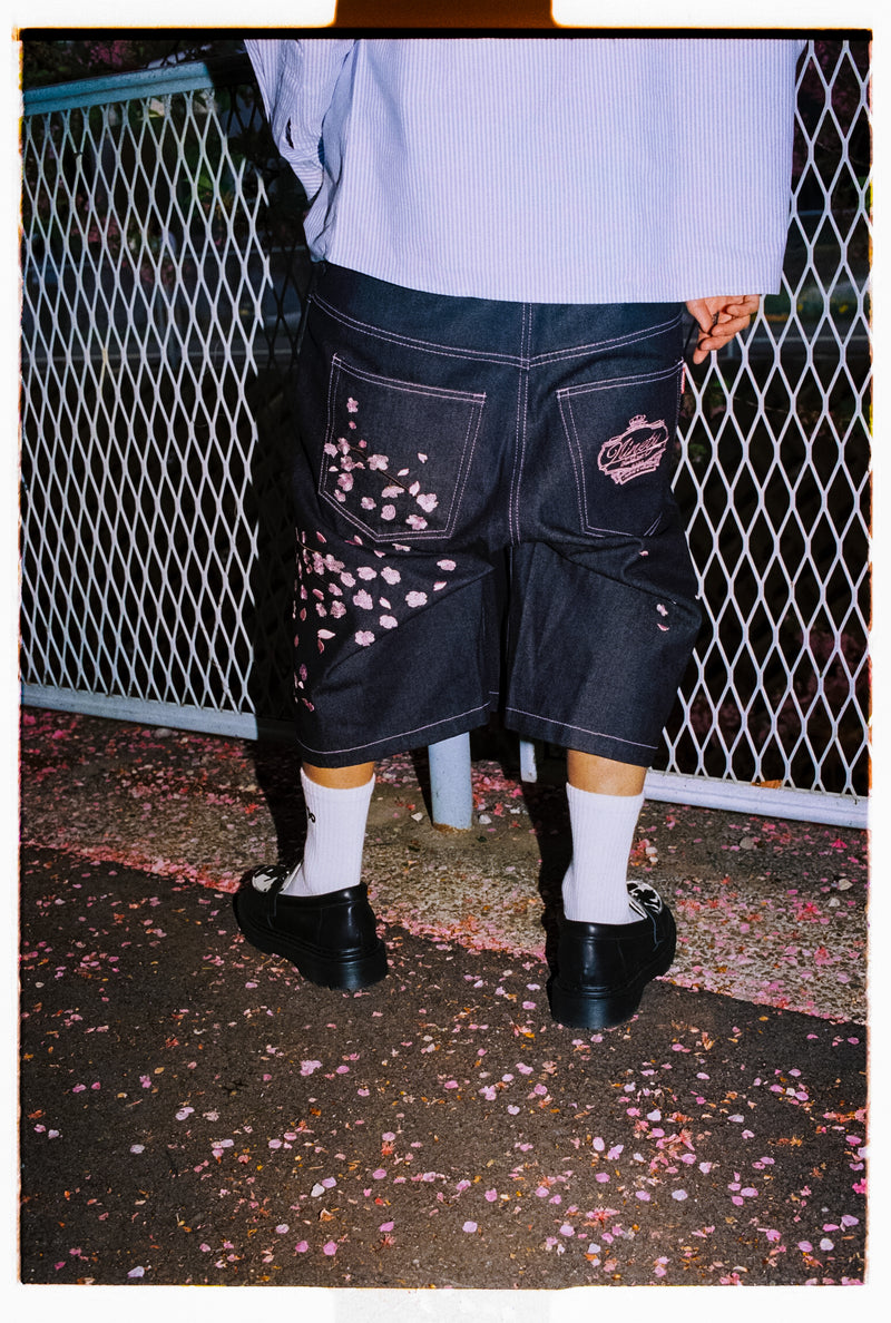 Sakura Embroidered Slub Buggy Jorts – YZ