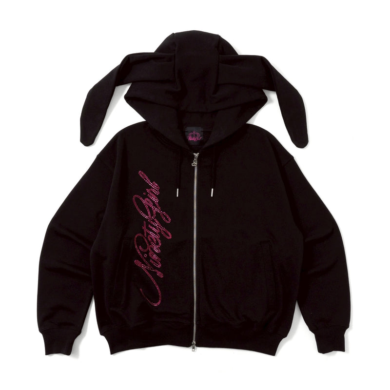 ハート苺♡黒うさぎちゃん Rabbit Ear Zip Hoodie – YZ